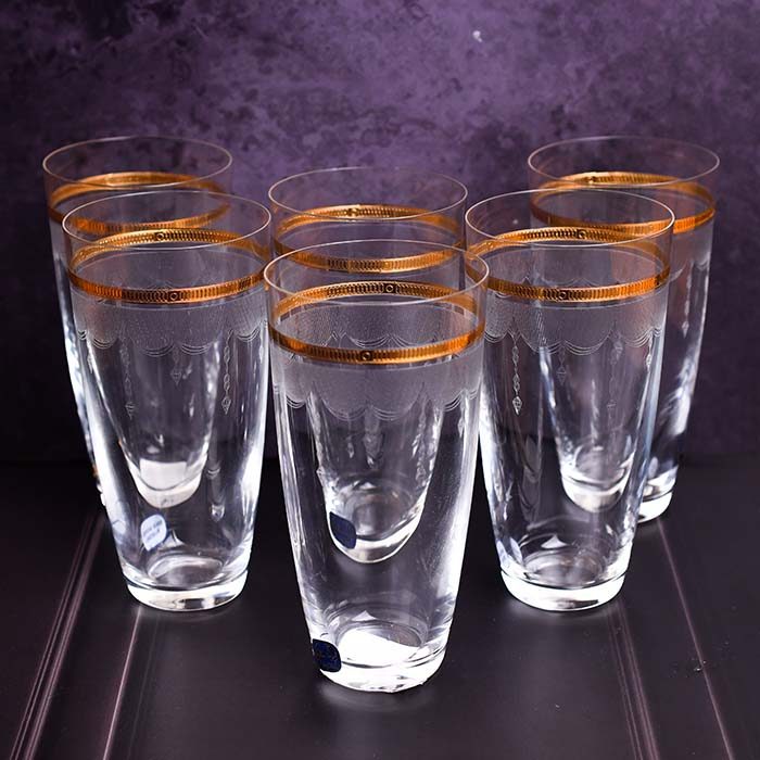 BOHEMIA Kate Long water glass with Gold line KATE9346G (set of 6 - photo 3