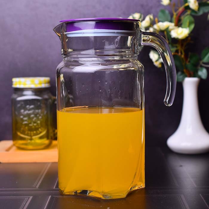 PASABAHCE Water jug Glass with Purple lid (LUNA1750CC) - photo 1