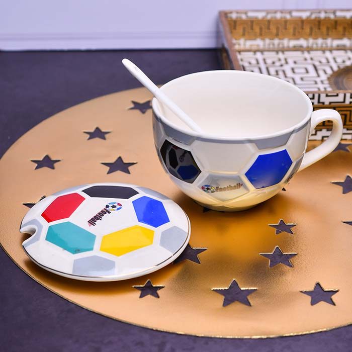 Kids Football Mug with spoon and lid - photo 1