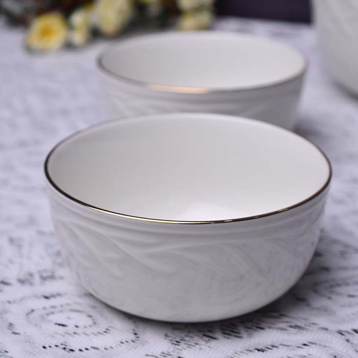 Qualitier Bowl Cream with Gold line 12 CM (small) Set of 2 - photo 2
