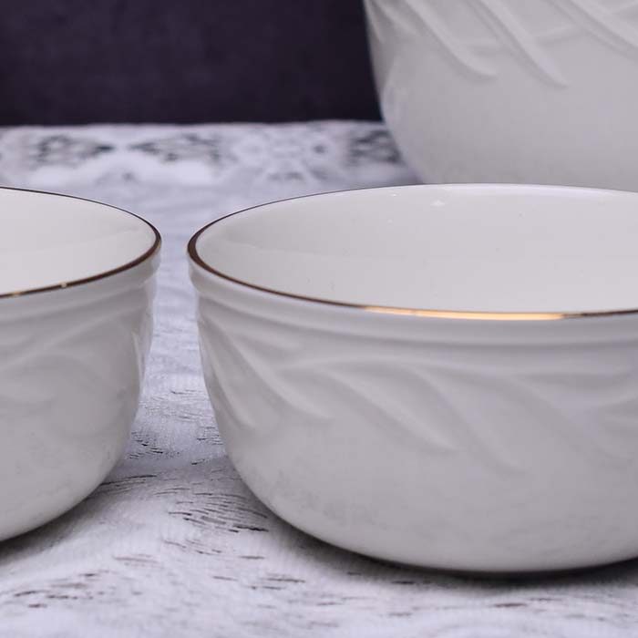 Qualitier Bowl Cream with Gold line 12 CM (small) Set of 2 - photo 4