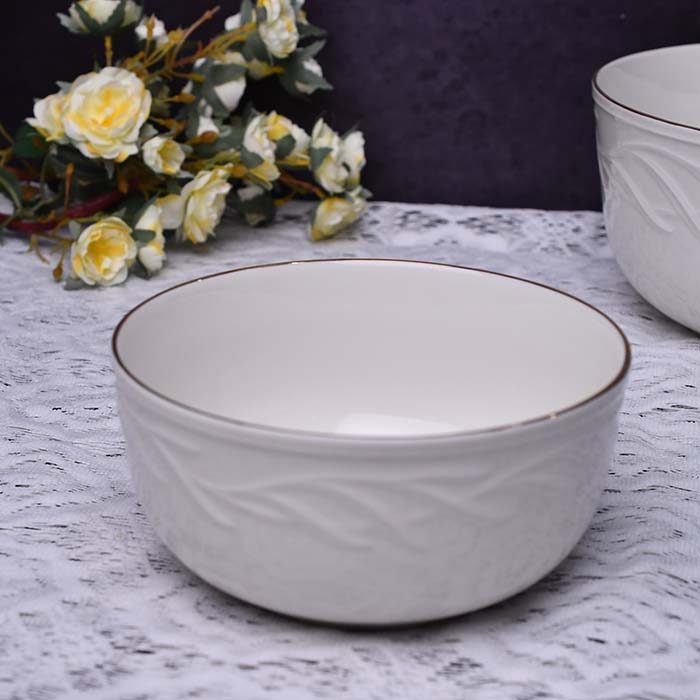 Qualitier Bowl Off white with Gold line 15 CM (medium) - photo 2
