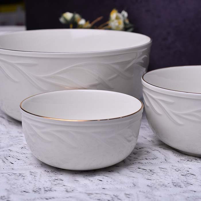 Qualitier Bowl Off white with Gold line 15 CM (medium) - photo 4