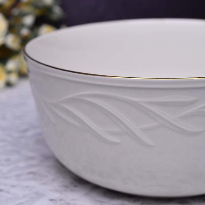 Qualitier Bowl Cream with Gold line 21 CM (large) - photo 2