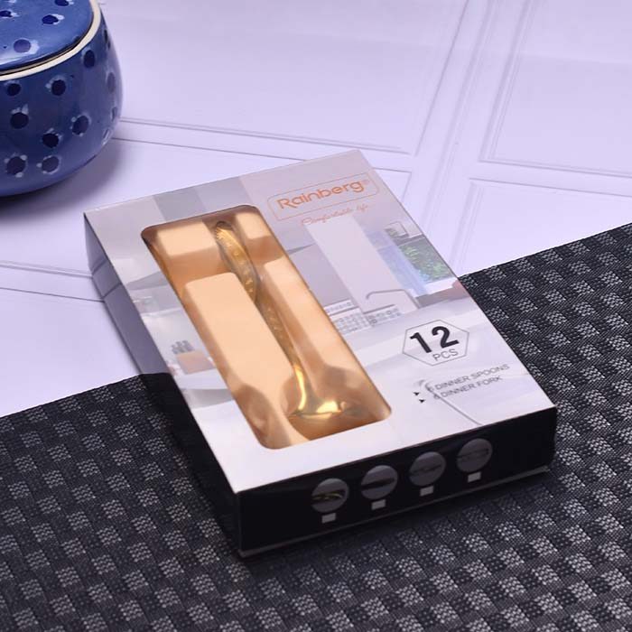 RAINBERG Gold designer spoon set ( 6 dinner spoon 6 dinner fork - photo 3