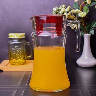 PASABAHCE Water jug Glass with Red lid (PB1400CC) - photo 1