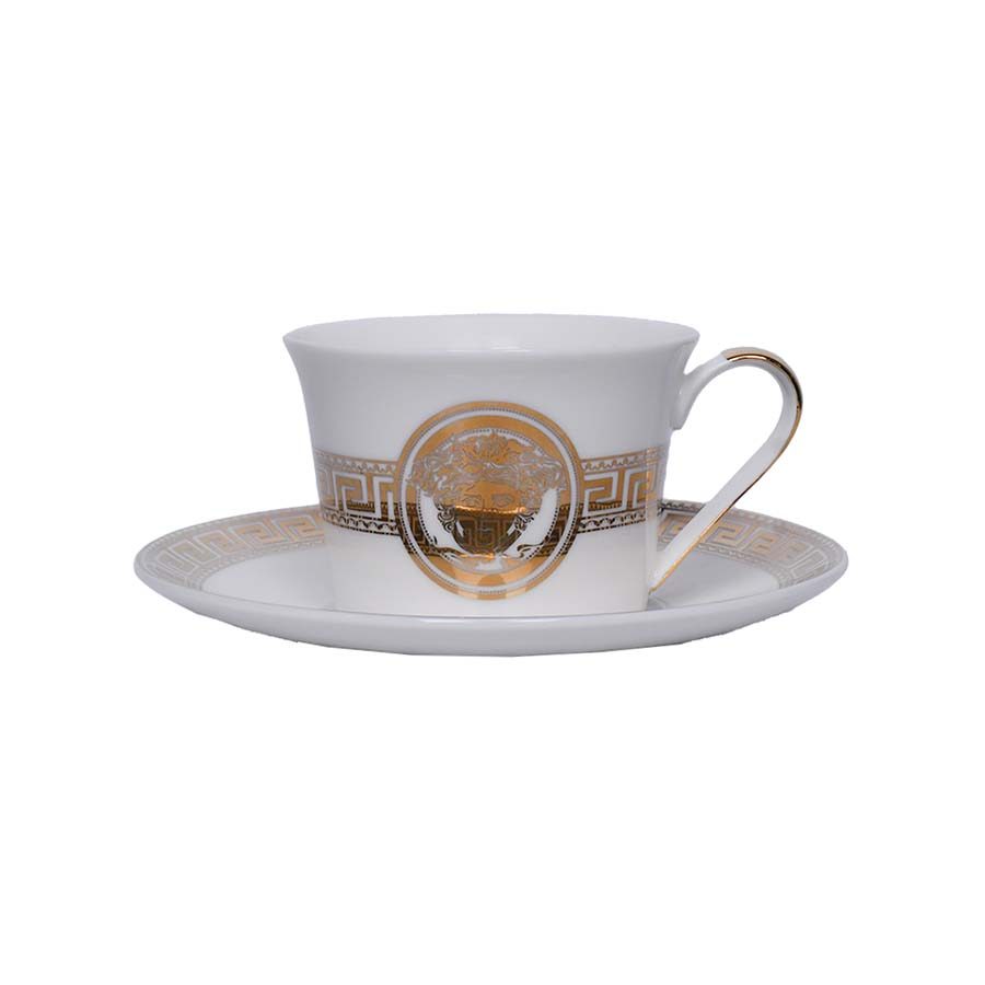 CUP AND SAUCER SET OF 6 LUXURY DESIGN WHITE+GOLD - photo 4