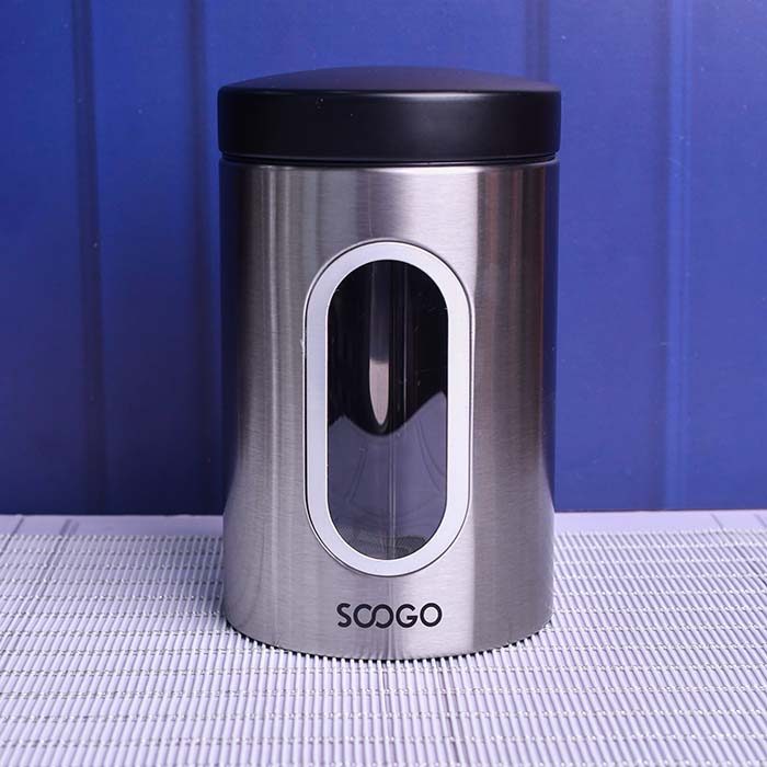 SOOGO Jar clear window Round Silver 1500 ML - photo 1