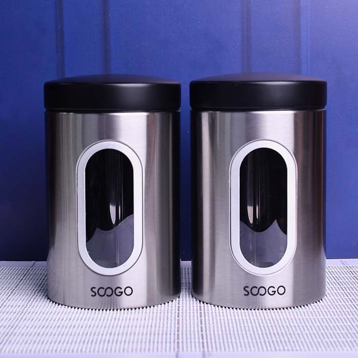 SOOGO Jar clear window Round Silver 1500 ML - photo 2