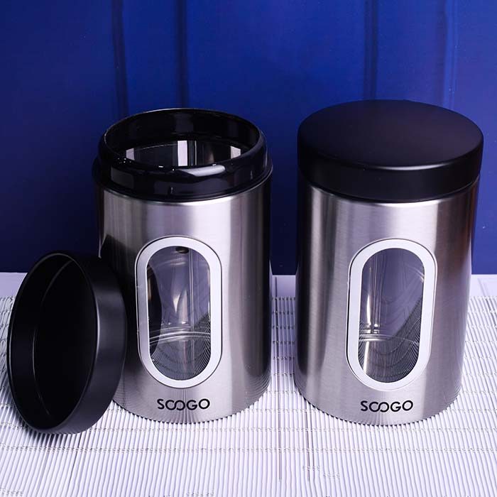 SOOGO Jar clear window Round Silver 1500 ML - photo 3