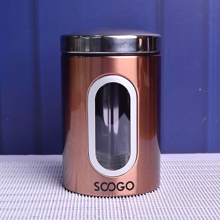 SOOGO Jar clear window Round Copper 1500 ML - photo 1