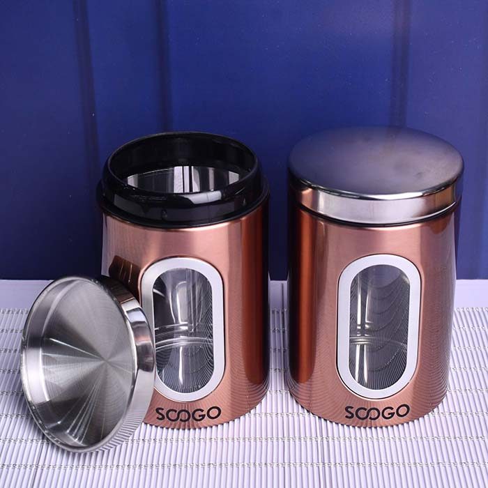 SOOGO Jar clear window Round Copper 1500 ML - photo 3