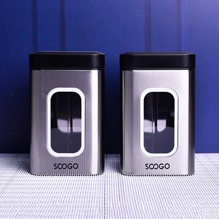 SOOGO Jar clear window Square silver 1500 ML - photo 2