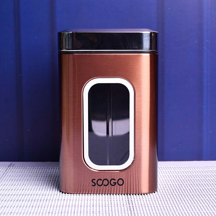 SOOGO Jar clear window Square Copper 2500 ML - photo 1