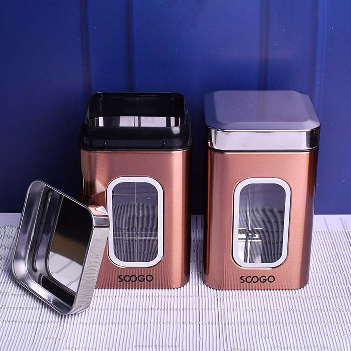 SOOGO Jar clear window Square Copper 2500 ML - photo 3