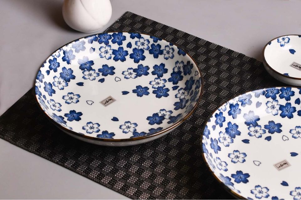 Ceramic Plate | Medium | Blue floral print - photo 2