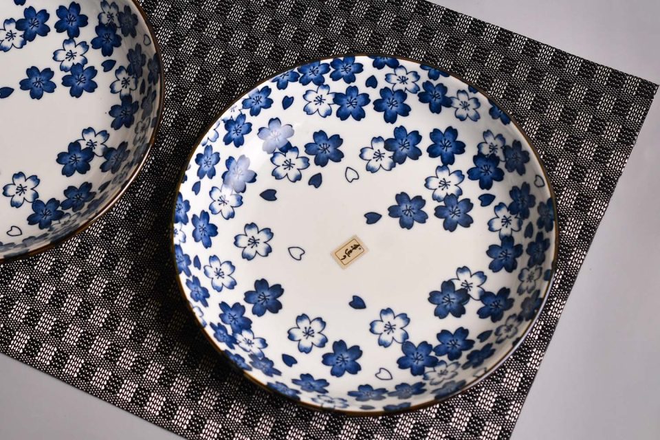 Ceramic Plate | Medium | Blue floral print - photo 1