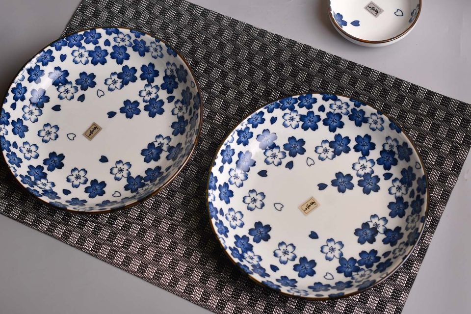 Ceramic Plate | Medium | Blue floral print - photo 3