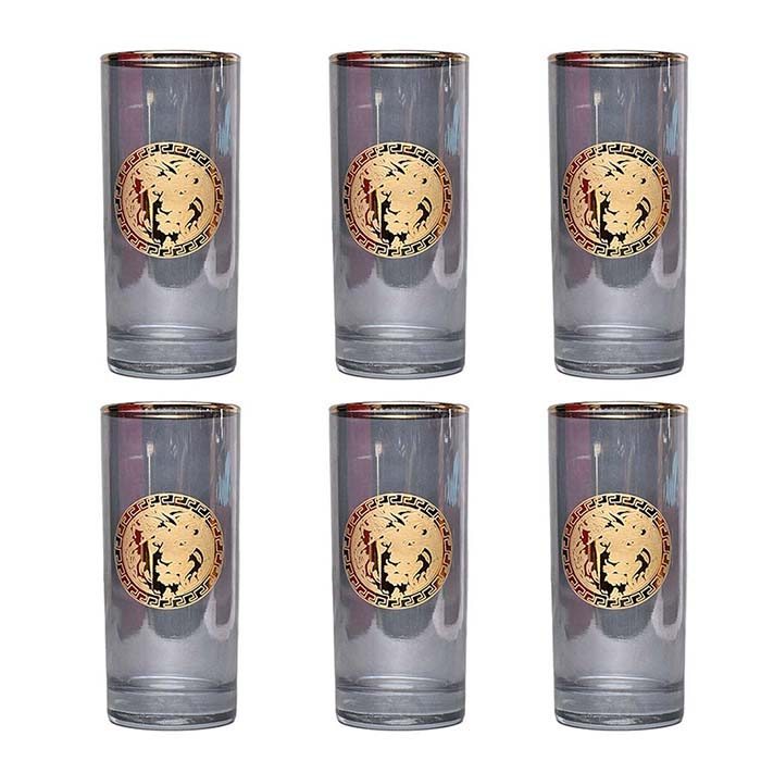 PREMIUM BRAND | Long drink Black Tinted Glass | Gold lined | Set - photo 5