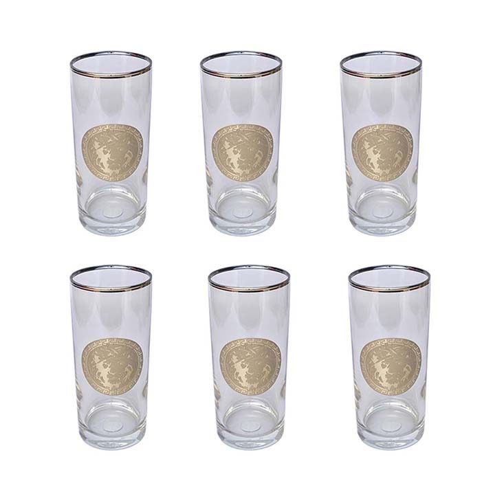PREMIUM BRAND | Long drink Gold tinted Glass | Gold lined | Set - photo 5