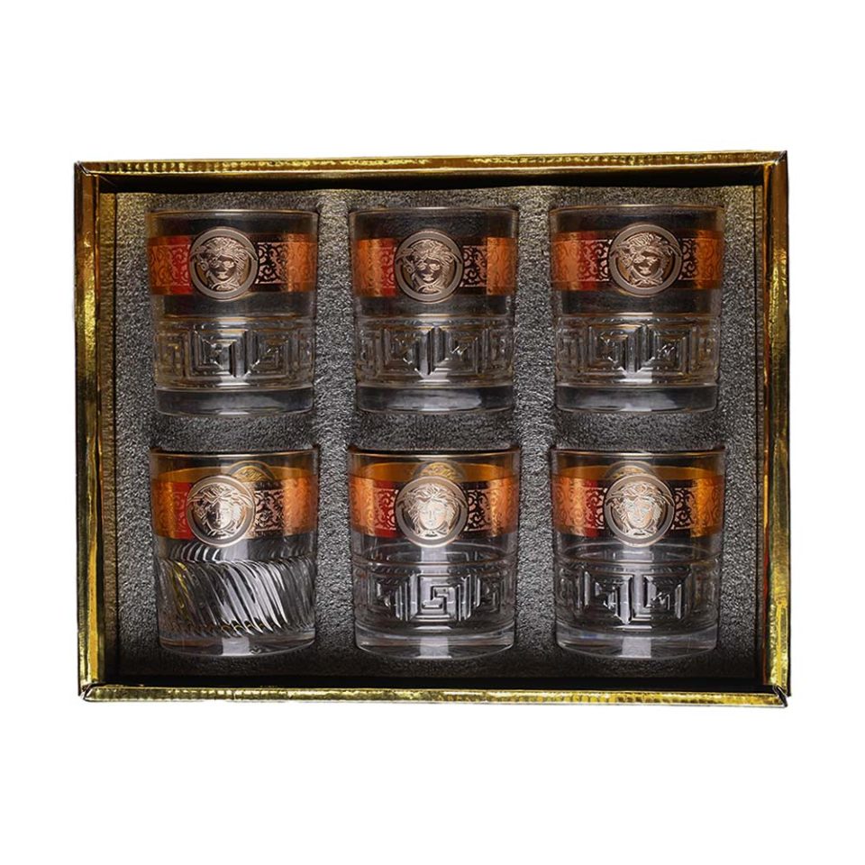 Whisky Glass gold pattern 6 PC 390 ML - photo 5