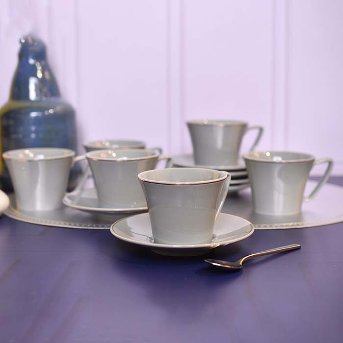 YAMASIN | Cup and Saucer | Set of 6 | Grey | YCS2633 - photo 2