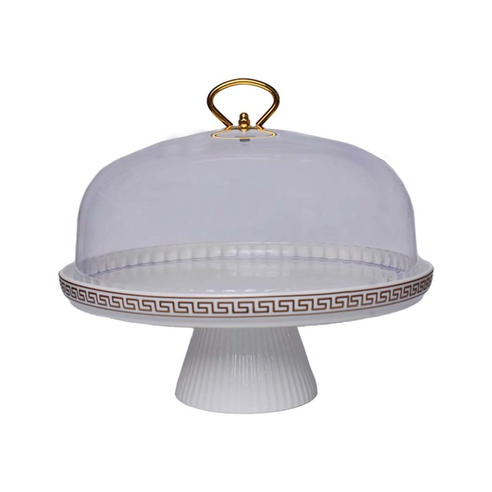 Cake stand With lid White matt gold 11 INCH - photo 5