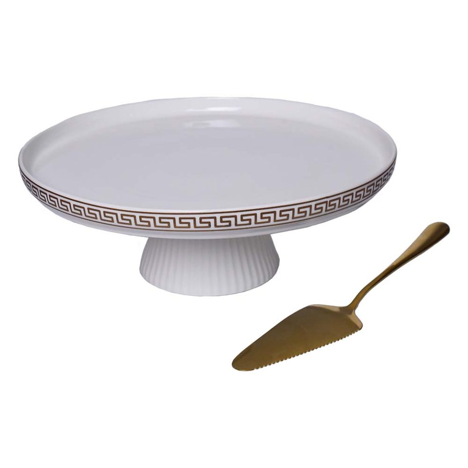 Cake stand With lid White matt gold 11 INCH - photo 6