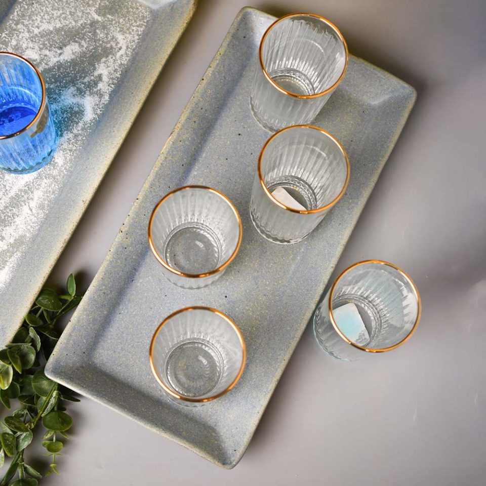 Water Glass with Gold line 290 ML - photo 3