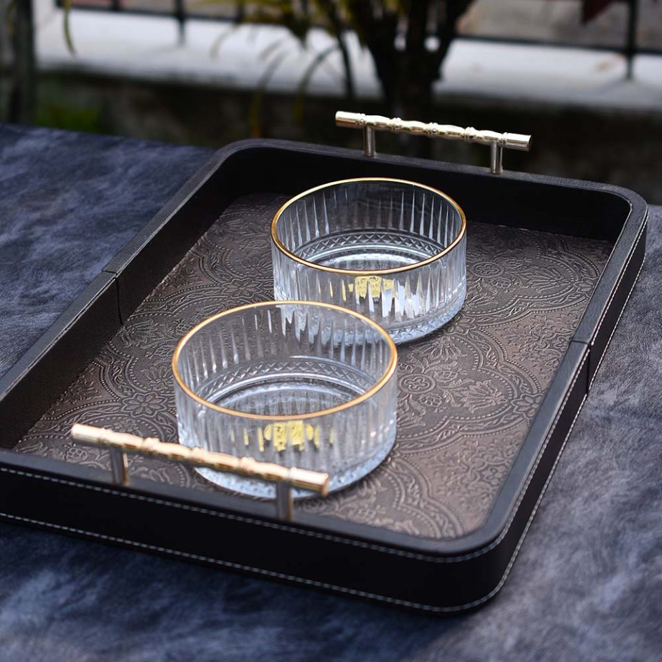 YAMASIN Crystal bowl | Set of 2 pc |  with Gold line - photo 3