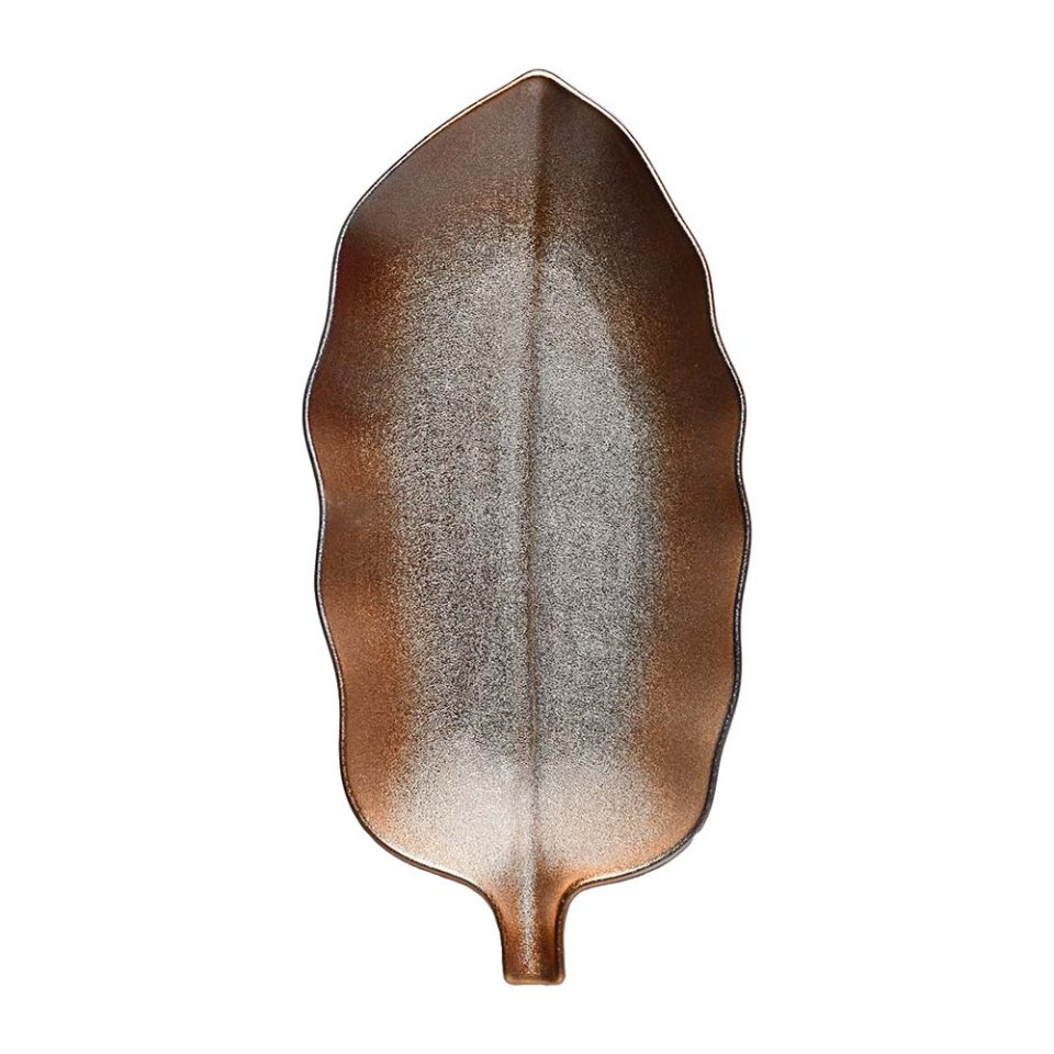 Serving platter Leaf shaped Rose gold 12 INCH - photo 5