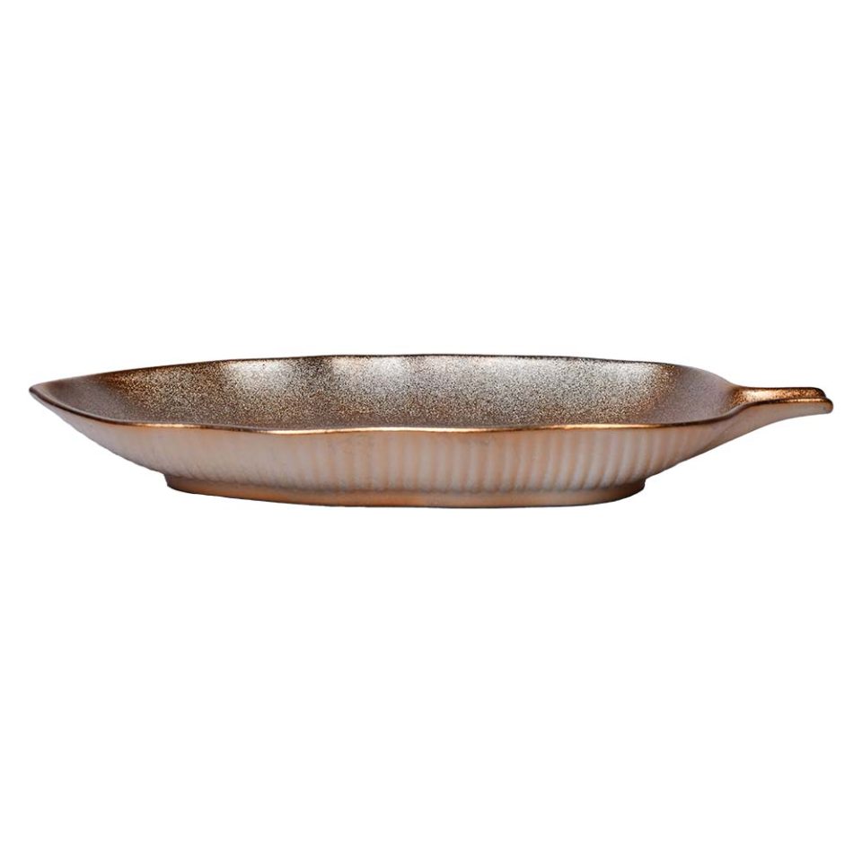 Serving platter Leaf shaped Rose gold 12 INCH - photo 4