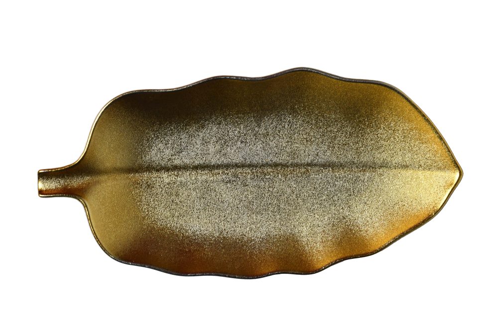 Serving platter Leaf shaped Gold 12 INCH - photo 6