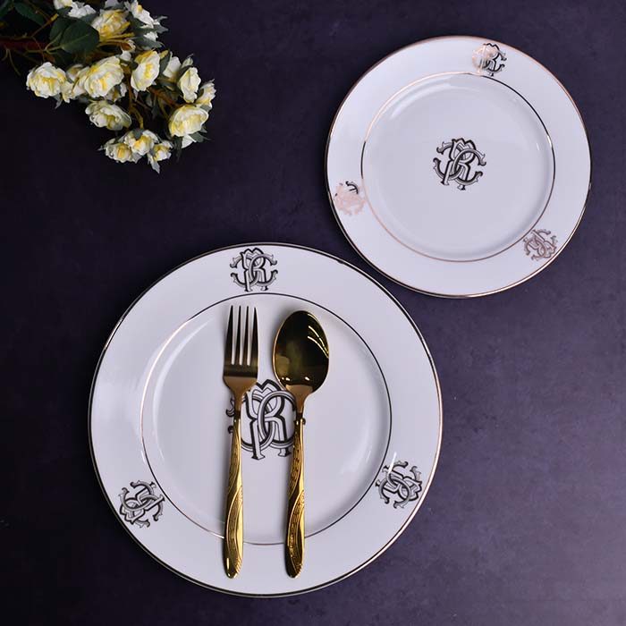 7 pc snack set with Luxury Logo design White - photo 1