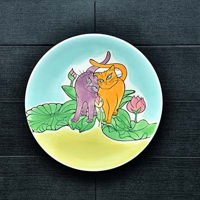 Cartoon plate Cat print - photo 1
