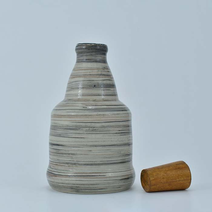 AART Handmade Terracotta Water bottle Cream With Wooden Cap - photo 2