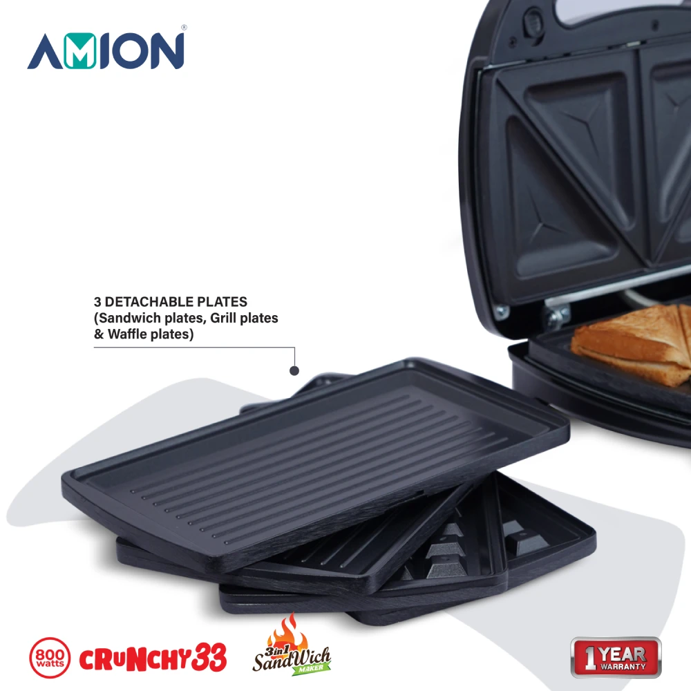AMION Crunchy Sandwich Maker 3-in-1 Waffle Iron 800W - photo 4