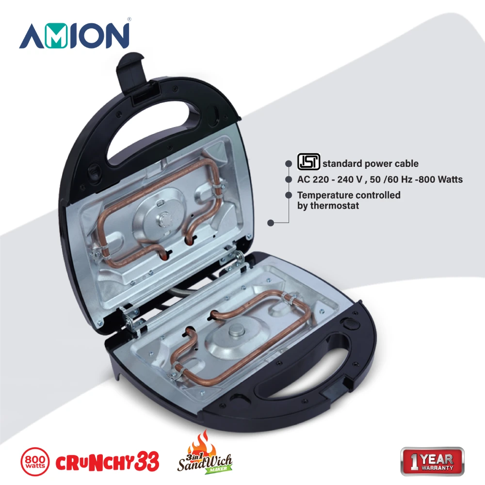 AMION Crunchy Sandwich Maker 3-in-1 Waffle Iron 800W - photo 5