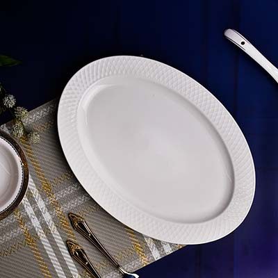 WILMAX Julia Oval platter White