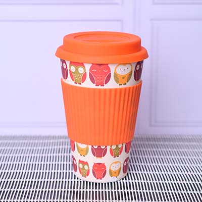 Bamboo fibre Eco Travel Mug 400 ML Orange 